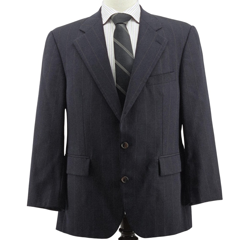 Chaps Ralph Lauren Blazer Mens 40R Navy Pinstripe Wool Sport Coat Vintage Canada